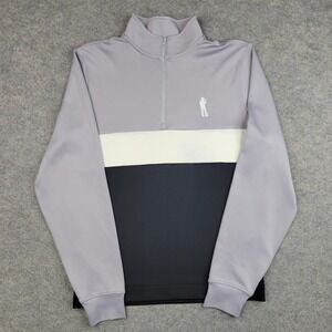 U Suck At Golf Pullover Mens Small USAG 1/4 Zip Long Sleeve Golf Top Colorblock